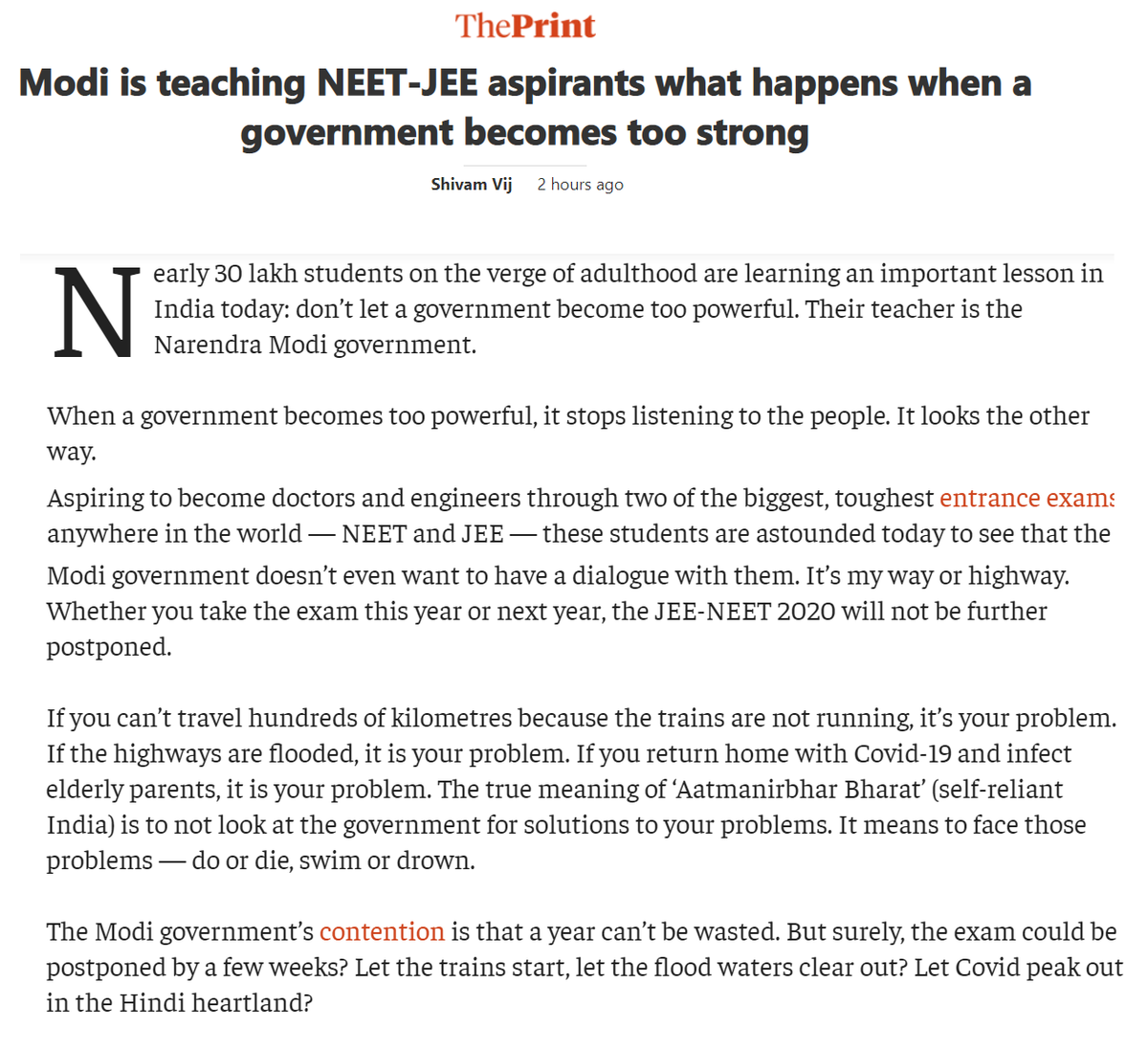 jaindeepak45's tweet photo. What Narendra Modi is teaching NEET-JEE students.
Beautifully explained...!

#NEETisSocial_Injustice #NEET 
#JEENEET #JEEMain #JEE
#JEEFailedPostoneNEET #AntiStudentModiGovt #postponeNEETandJEE #PostponeExams_Or_ResignModi 

@anubha1812 @advocate_alakh @11Petitioners https://t.co/xLZAmAyLL6