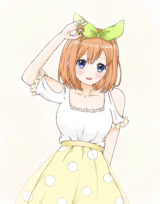 みぷさんがTwitterに投稿した中野四葉(五等分の花嫁)のイラスト。