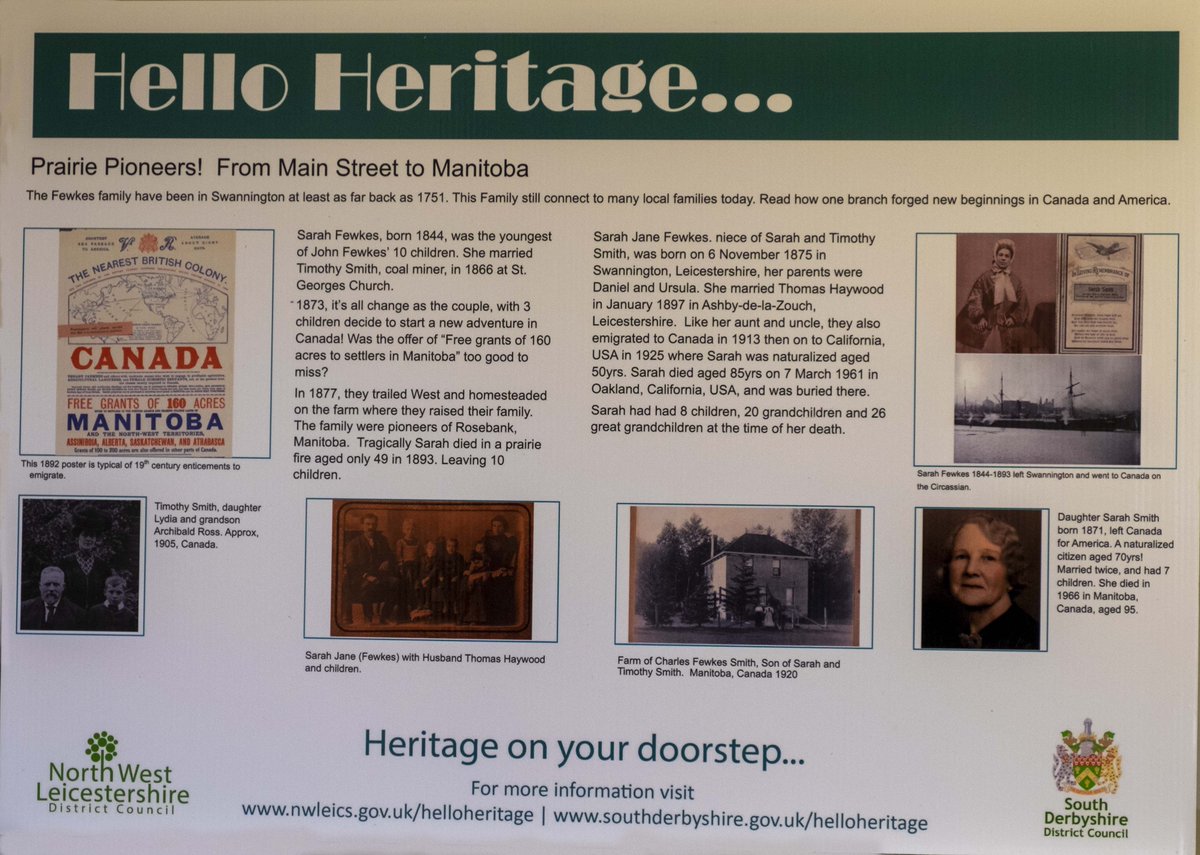 HoughMill's tweet photo. Prairie Pioneers! From Main Street To Manitoba - the story if the Fewkes family who emigrated from Swannington to Canada.  See https://t.co/7oCRNzrEDr #Swannington #Leicestershire #Canada #Fewkes #familyhistory https://t.co/y6zvhUZmIq