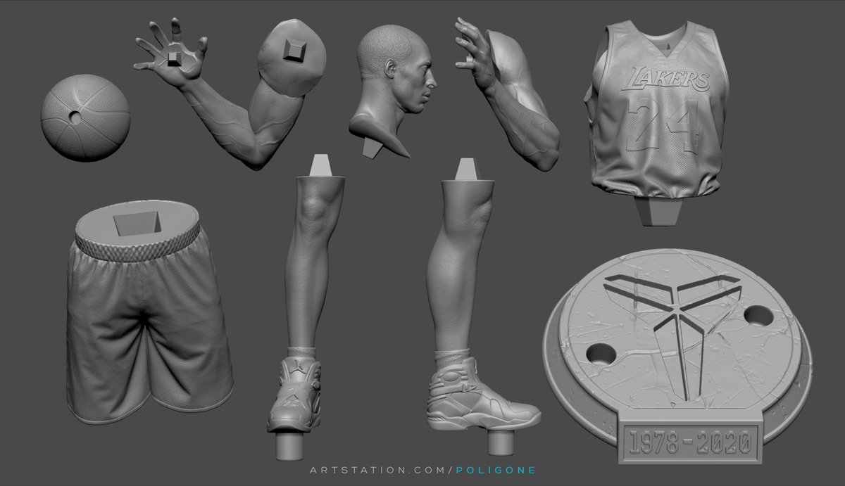 artofpoligone's tweet photo. Kobe Bryant 3D Print prep

Hi-res here: https://t.co/pYa7xecKIp
Pre-order: https://t.co/dpBid1vsSj

#kobebryant #3d #zbrush #sculpt #anatomy #3dprint #statue #collectible #polypaint #digitalsculptor #blackmamba #basketball #artwork #3dart #cgart #character #characterartist https://t.co/rndswowGph