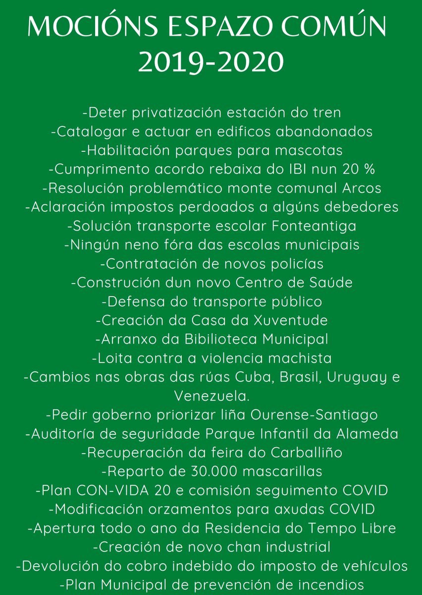 espazo_comun's tweet photo. Unha boa oposición, útil para a cidadanía, fiscaliza e fai propostas.
Aí van algunhas das de ESPAZO COMÚN DO CARBALLIÑO nestes quince meses que levamos no @ccarballino .
@adolfonogueirac @Eri_Paz_ @pachivazquez https://t.co/7cik3aqygg