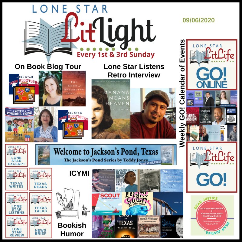 LoneStarLit's tweet photo. *NEW* #LoneStarLit LIGHT
#WeeklyGO #BookishEvents
#Retro #LoneStarListens w/@tzhernandez
Newsletter #SubscriberOnly news (#spoiler: #BloggersChoiceAwards are coming!)
Book #blogtours w/@amandacoxwrites/@RevellBooks @Catherine_Stier/@AlbertWhitman
& More!
https://t.co/5TQylIZMZm https://t.co/8UgRy63BBG