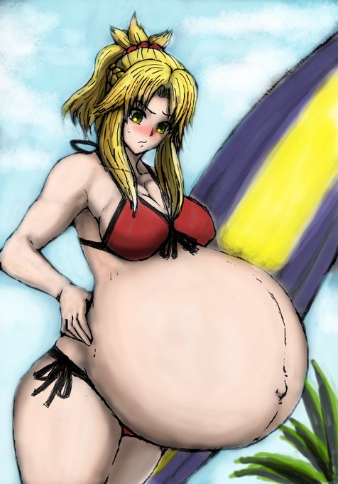 恋する夏娘の恋は、ひと夏で終わらなかった水着モードレッド。ちょっと、塗り方変えてみようかなとラクガキ。 