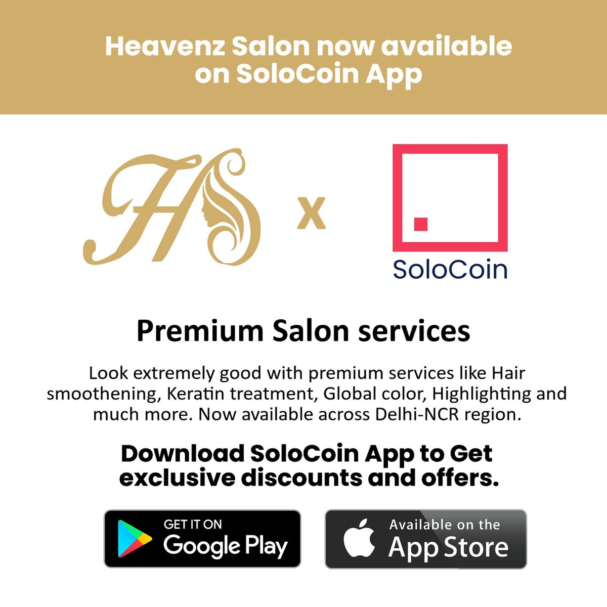 SoloCoinApp's tweet photo. Look good with premium salon services across Delhi-NCR, now available on SoloCoin app. Hair smoothening, Keratin treatment and much more.
Get exclusive offers on the app with SoloCoin.
Download the app now: https://t.co/jTHv4VHbJE
#rewards #offers #covid #solocoin  #StayAtHome https://t.co/AJbmCF9zOY
