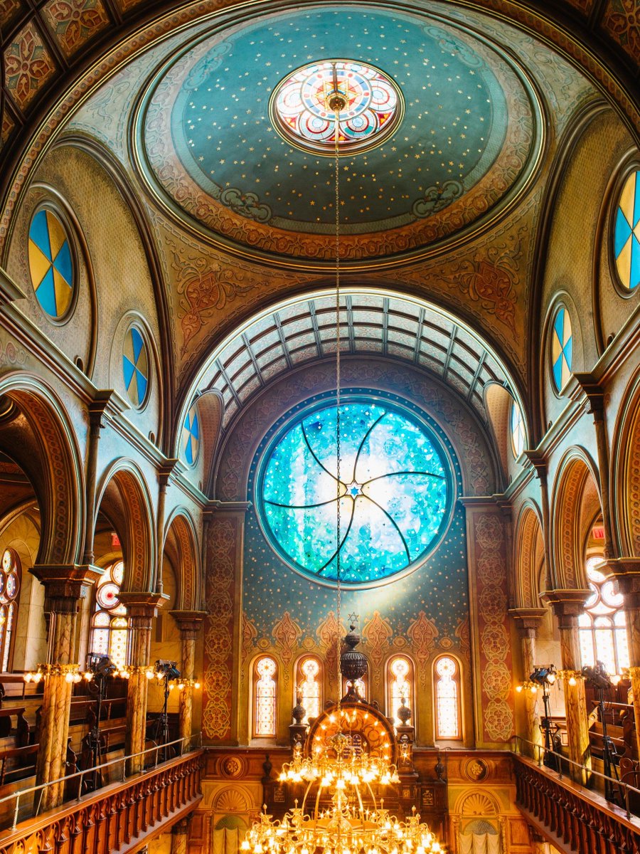 The Eldridge Street Synagogue was built in 1887 in Chinatown, New York City.It was one of the first synagogues built by Eastern European Jews in the Americas and its a great example of the Moorish Revival style.