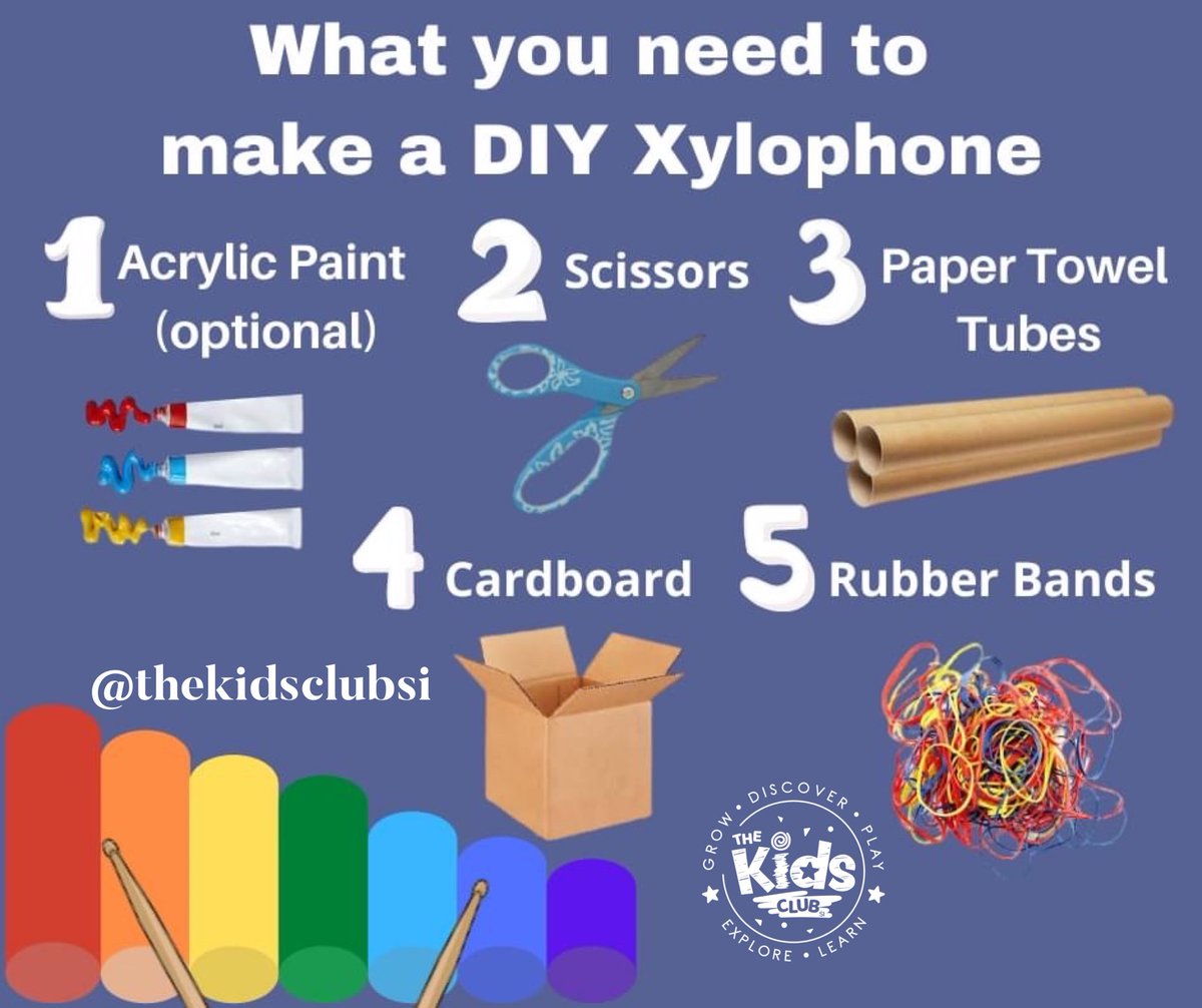 thekidsclubsi's tweet photo. DIY Paper Towel Tube Xylophone
Check out our FB or Instagram for the instructions!
#create #fun #xylophone
#craft #kidscrafts #creation
#diy #diyproject #music #childhood #play #art #instrument #diyxylophone
#artsandcrafts #craftsfortoddlers #craftsforkids #craftsforchildren https://t.co/6qr4ecjucm