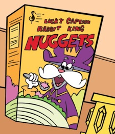 and also references to stuff from the original series that are placed in the background for your eyes to actually spot instead of them being like "HEY REMEMBER ABRACADAVER"

references to the Lucky Captain Rabbit King Nuggets for the youth are something I can get behind 