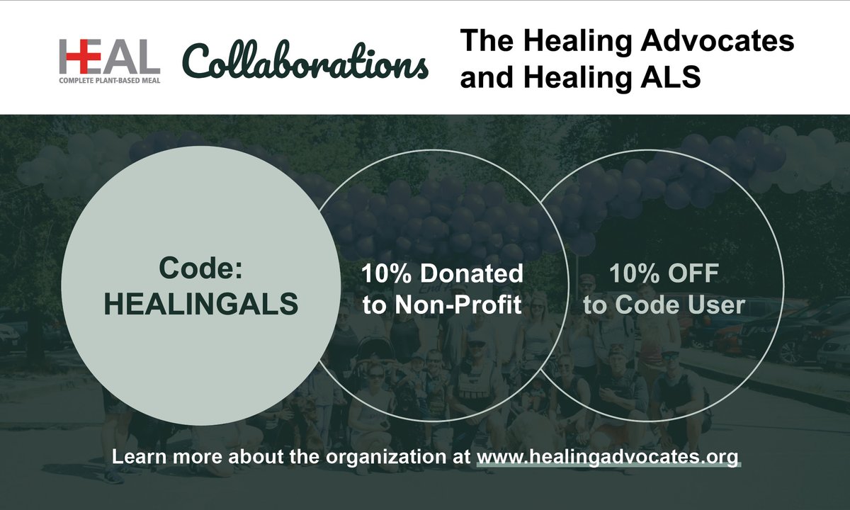 Are you looking to donate to an organization but don't know which one? Check out Healing ALS. With this code, you can receive 10% off your purchase of HEAL while also donating 10% to Healing ALS.

Check out our website to make a change!
healinameal.com