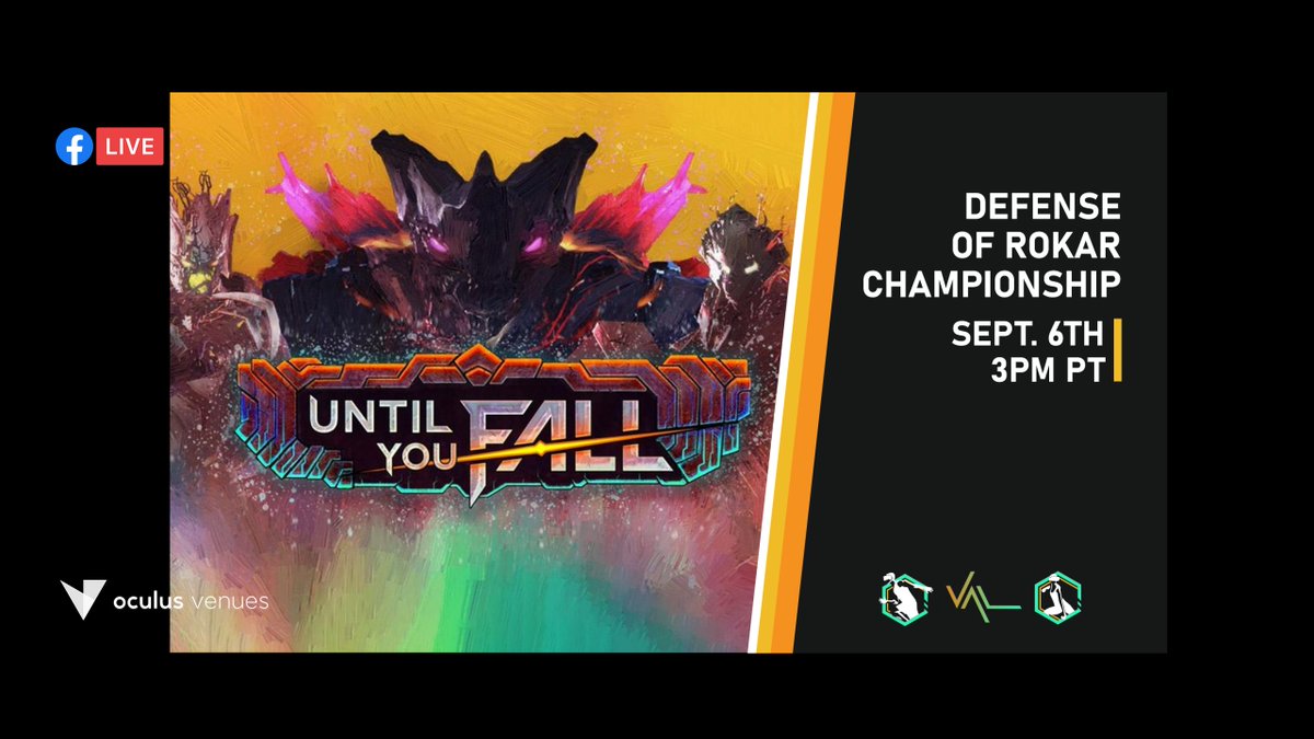 UntilYouFallVR's tweet photo. Here are all the ways to tune in to watch the Defense of Rokar Championship (if you don't have @oculus Venues):
https://t.co/bhGrUNC33m
https://t.co/44jguJapcF
https://t.co/dQngW44Q8a
https://t.co/NlVeQkhI9Z
Cheer on these champions!
#untilyoufallvr #vrfitsummit https://t.co/ba2jqqAvHE