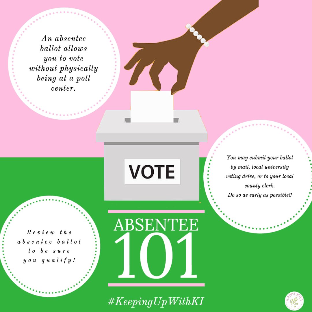 KappaIota1976's tweet photo. Oct. 27 is the last day to request an absentee ballot by mail in Arkansas. You can go to https://t.co/GAmP9r2APN today and register for your absentee ballot.💕
 #Makeyourvotecount 
#AKA1908
#AKASLEAD
#KeepingupwithKI https://t.co/CAEi4ida3o
