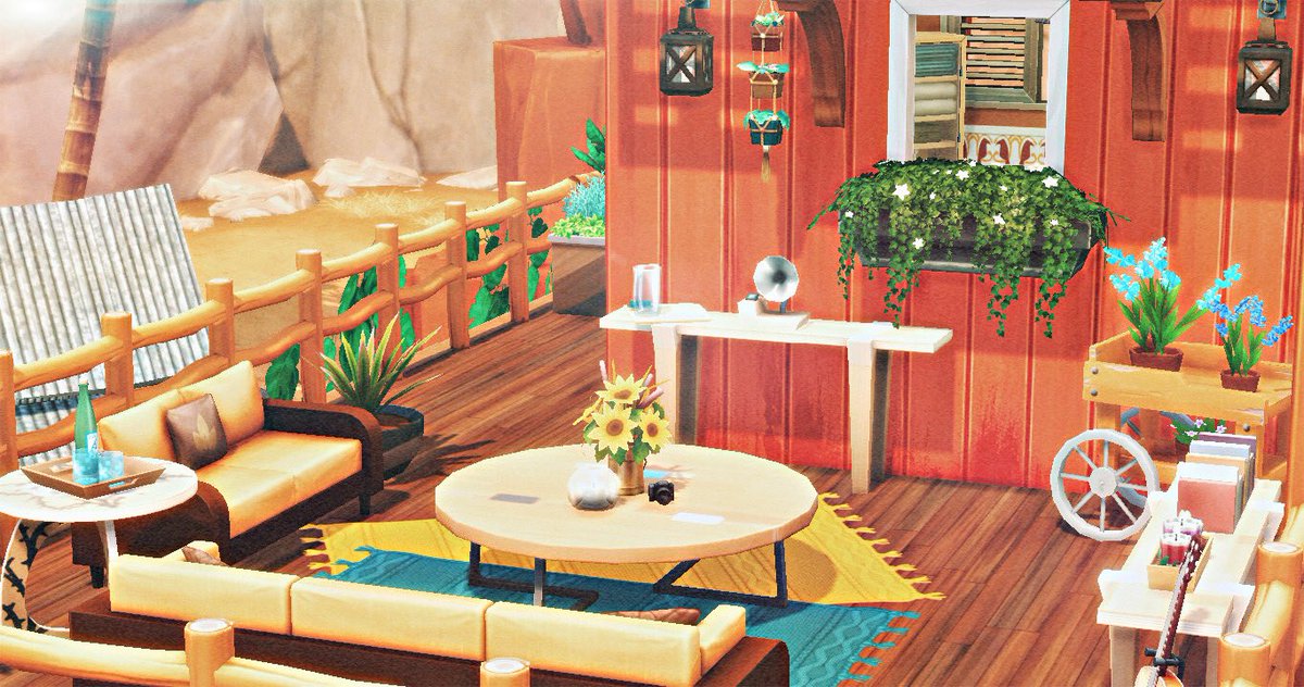 buildingwsims's tweet photo. This build is now available!! On the gallery under ID: buildingwithsims , it’s called “Plane’s Get-Away” :) look below for more pictures! (1/3) #ShowUsYourBuilds #TheSims #Sims4 https://t.co/z7b3SAyTOR
