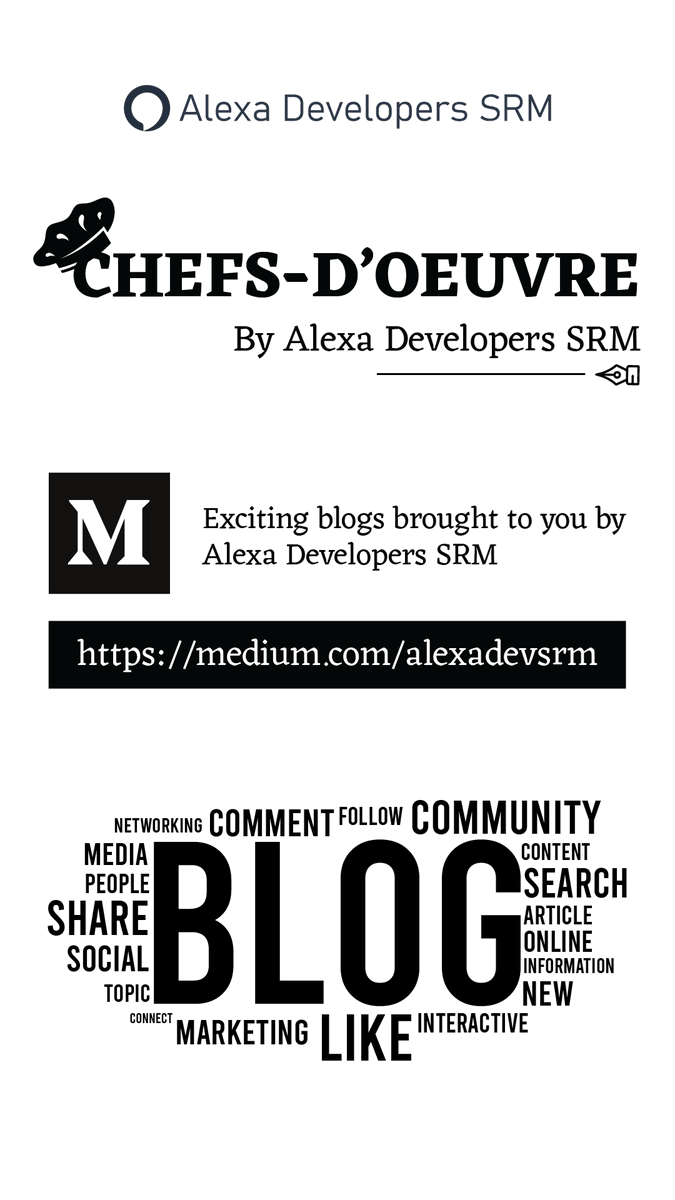 alexadevsrm's tweet photo. Putting knowledge into practice and thoughts into process is what makes it better. AlexaDevelopersSRM is now on @Medium, hop in to know how Alexa has vocally assisted the definition of Technology. https://t.co/RimIkbooNI