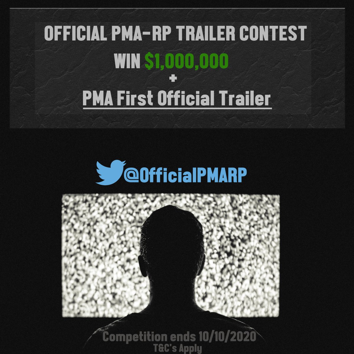 OfficialPMARP's tweet photo. PMA-RP's First ever trailer event! Help support the community by advertising what is so great about it!
1st Place Prize: $1,000,000 And will be featured
2nd Place Prize: $400,000
3rd Place Prize: $200,000
Terms and Conditions can be found at: https://t.co/N4NutcDAcQ
#PMARPTRAILER https://t.co/prAdQMvWRs