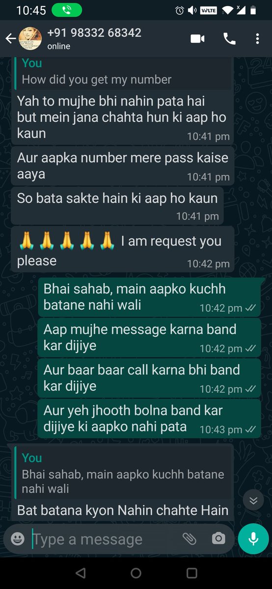 PalomaSharma's tweet photo. Hi @MumbaiPolice. Getting multiple calls from this unknown number: +918928947087 

Additionally messages from another unknown number. 

Please could you help? https://t.co/FeydOYoAbl