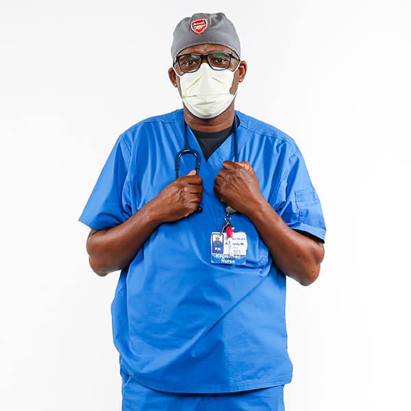 Kennedy Mujokoto is a nurse at Presby. “When they come in, it’s depressing," he told us. “But it’s rewarding when they walk out."  https://interactives.dallasnews.com/2020/saving-one-covid-patient-at-texas-health-presbyterian-hospital-dallas/
