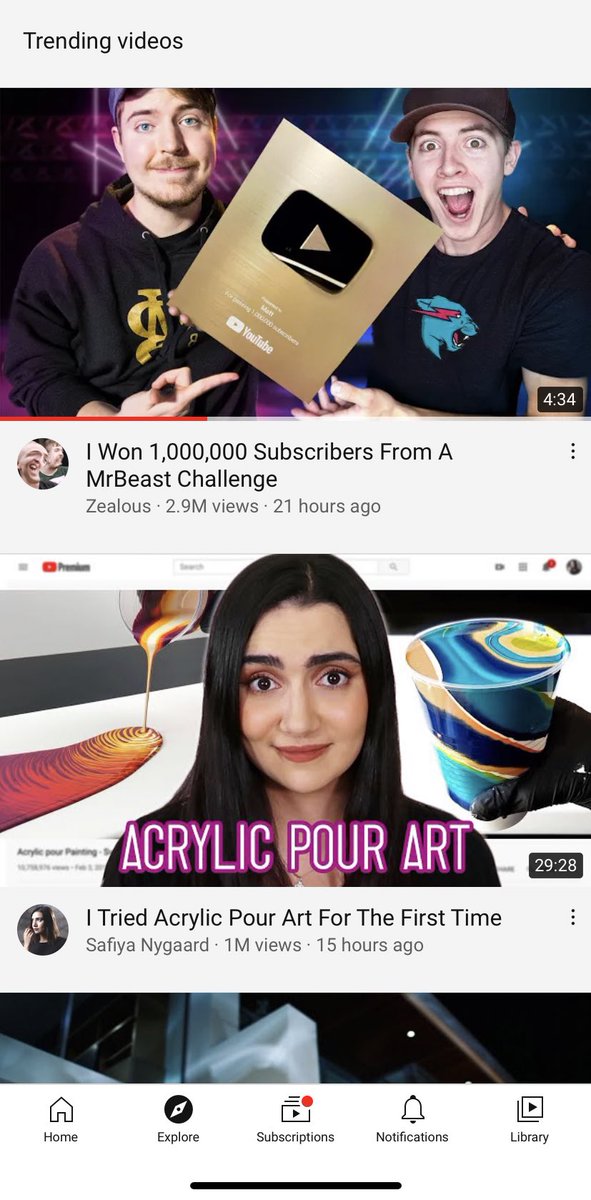 MrBeast's tweet photo. Zealous is #1 trending and almost on 1,400,000 subscribers in under a day! This is literally insane 😮 https://t.co/dKuTVH4bEL