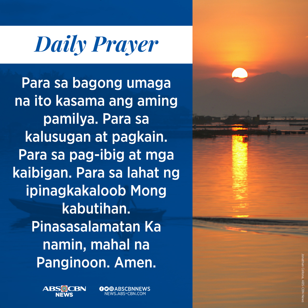 ABSCBNNews's tweet photo. Thank you, Lord, for the gift of a new day. https://t.co/fEYQddiB1O