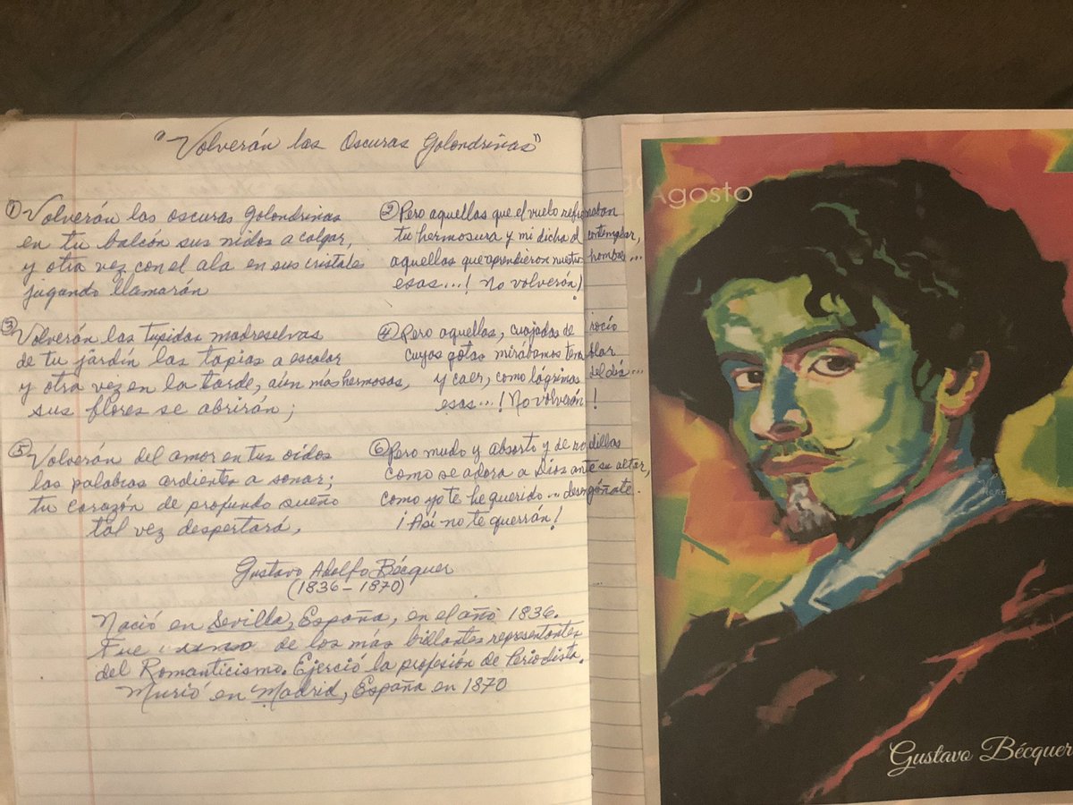 judithleclerc6's tweet photo. Mi poema favorito que recitaba cuando adolescente , lo encontré a “puño y letras”, en un viejo cuaderno de mi madre✨
Una joya que la vida me regala y cuyo pensamiento me lleva a Sabaneta✨
Si aprendí a amar los libros y el arte , fue por esa mujer especial que tengo por madre . https://t.co/Czej4NkrVs