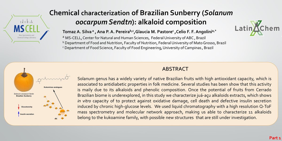 tomazdassilva's tweet photo. Hi @LatinXChem community. I'm an undergraduate student at @ufabc. My research is about the chemical characterization of the jua açu (Solanum Oocarpum Sendtner). Thanks for the opportunity
#LatinXChemBio
#BIO074 https://t.co/nFcPMd3PHw