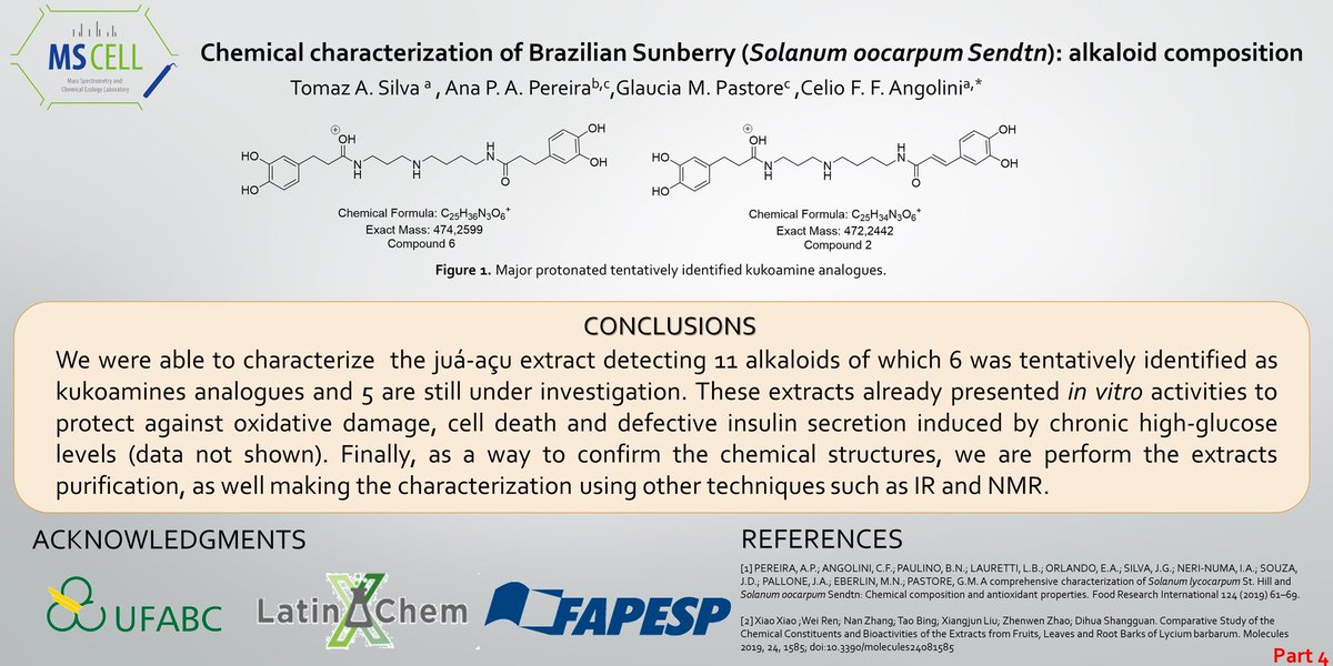 tomazdassilva's tweet photo. Hi @LatinXChem community. I'm an undergraduate student at @ufabc. My research is about the chemical characterization of the jua açu (Solanum Oocarpum Sendtner). Thanks for the opportunity
#LatinXChemBio
#BIO074 https://t.co/nFcPMd3PHw