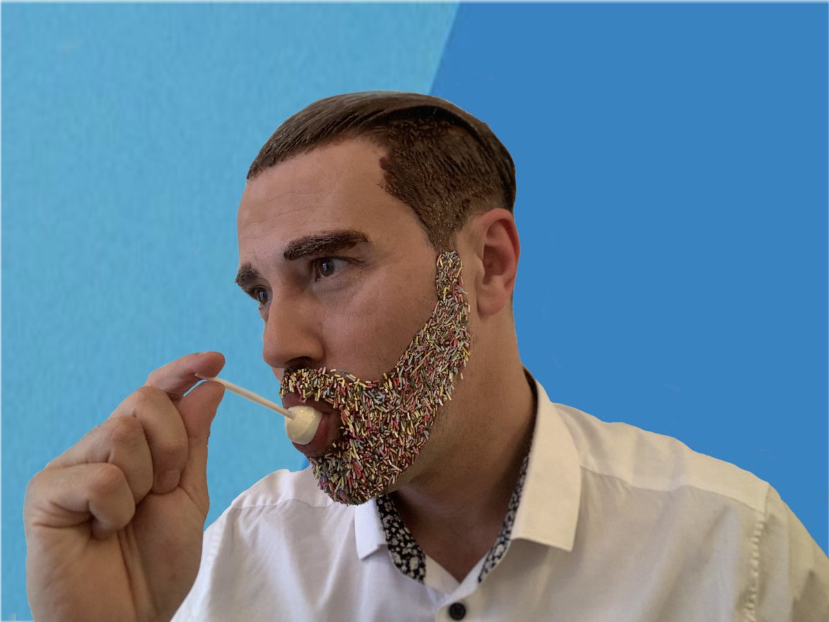 hypnomuscle's tweet photo. Something different for the weekend... #gunge #SugarDaddy #candybeard #sundayfun https://t.co/tnNarq75mX