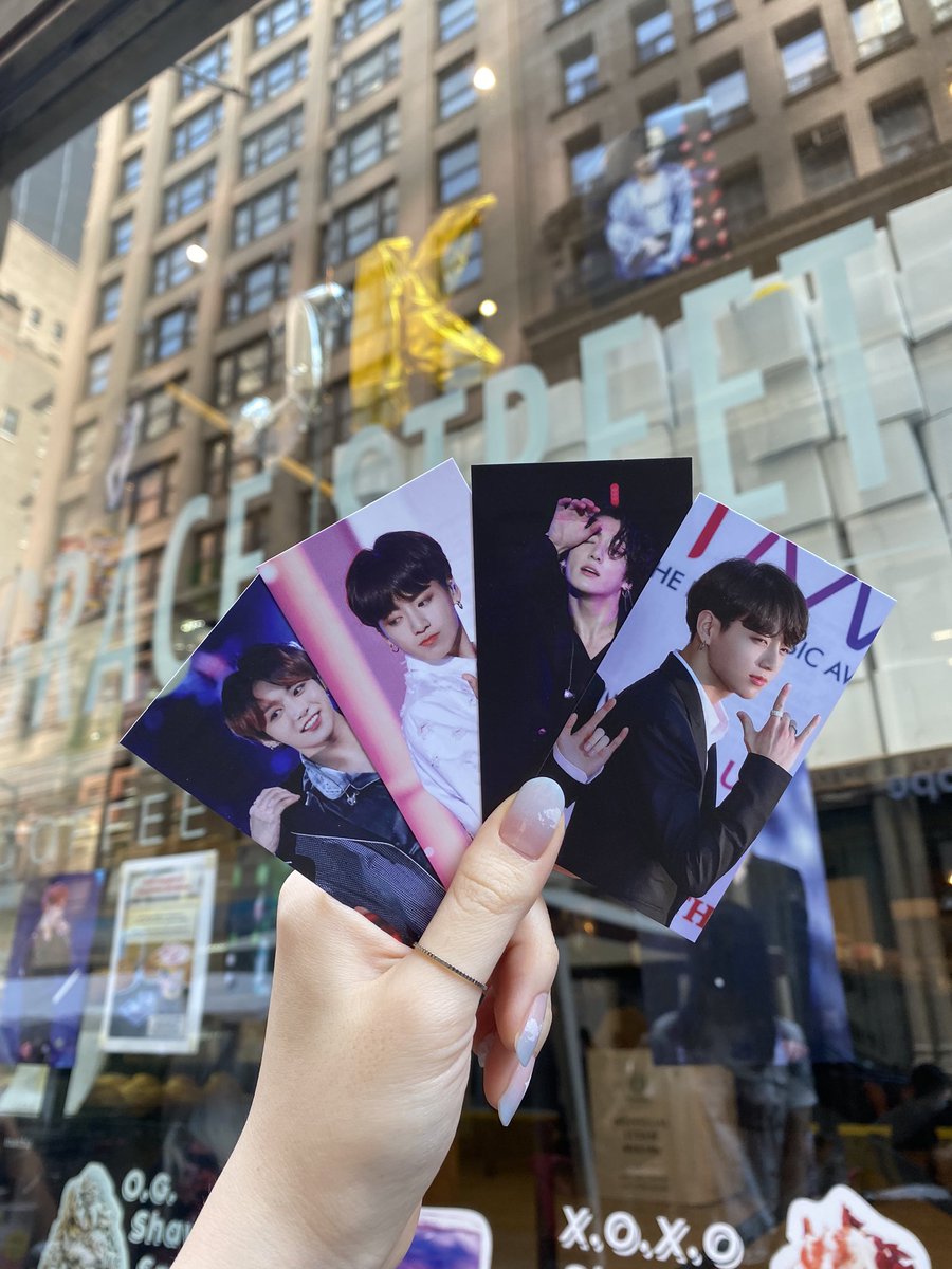 i came to nyc ktown without knowing there was an event, so i was pleasantly surprised! thank you @goldenfilm_jk and @Enchanted_JK901 💜 #JungkookDay #worldwide_jk_cafe