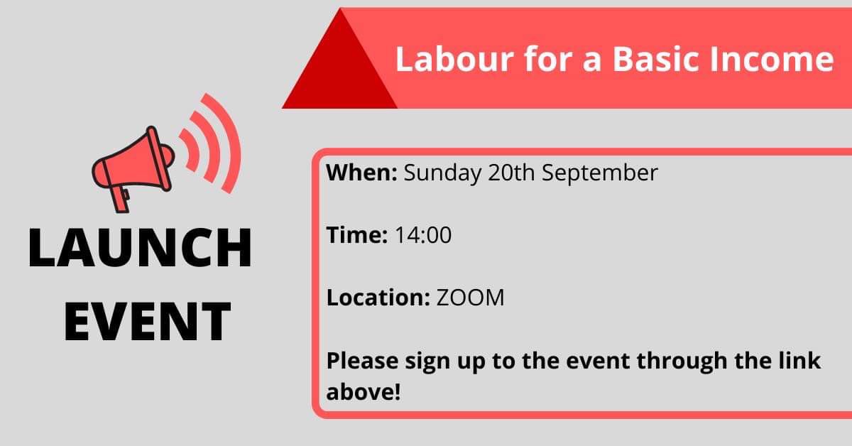 Labour4UBI's tweet image. HUGE ANNOUNCEMENT! 🚨 

To coincide with Labour Connected, we are hosting a launch event! Guest speakers are TBA! 

Are you open to the idea of a Basic Income? Please sign up to the event here: actionnetwork.org/forms/labour-f…

#BasicIncome #Labour4UBI