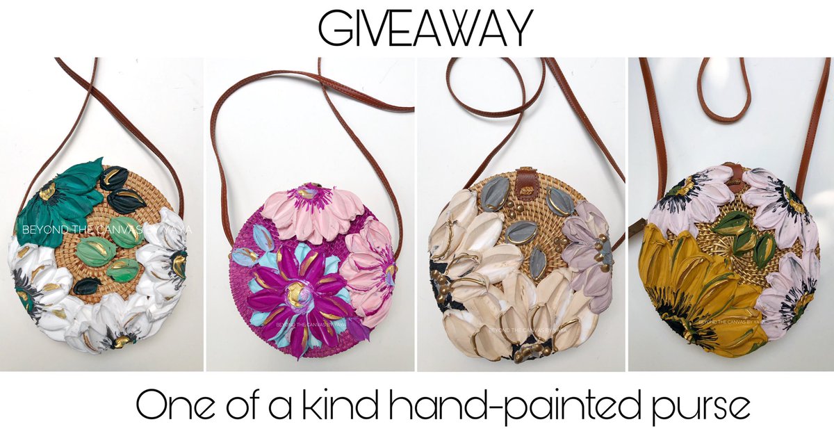BTCBYYAYA's tweet photo. 🤍 GIVEAWAY 🤍

Win a custom original hand-painted floral purse created just for you! 

How: 
✨Follow me 
✨LIKE AND RT 
✨Tag 3 people who would like this purse!

Extra: follow me on IG beyondthe.canvasbyyaya 

Ends when we hit 10K! International winner pays for shipping. https://t.co/szGRFZkgkB