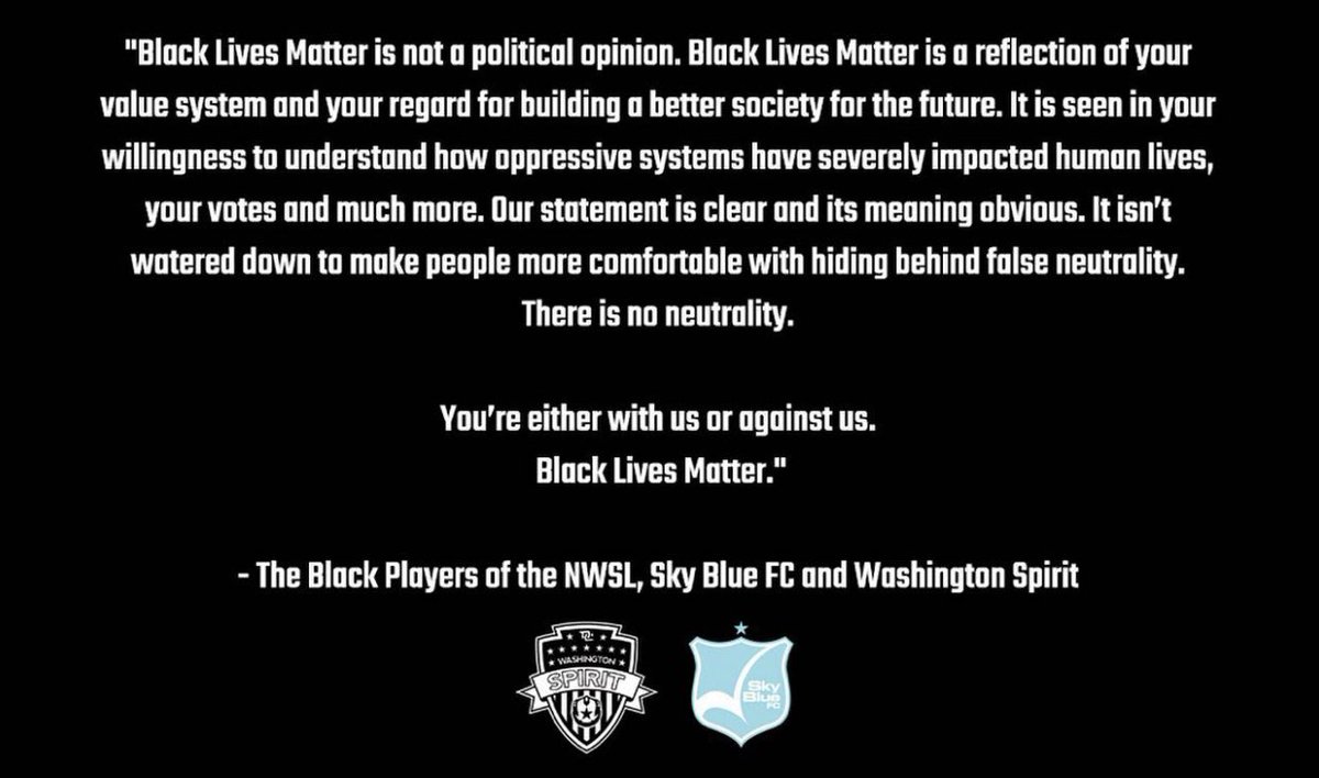 nwsl_players's tweet photo. There is no neutrality. https://t.co/De2N74zry2