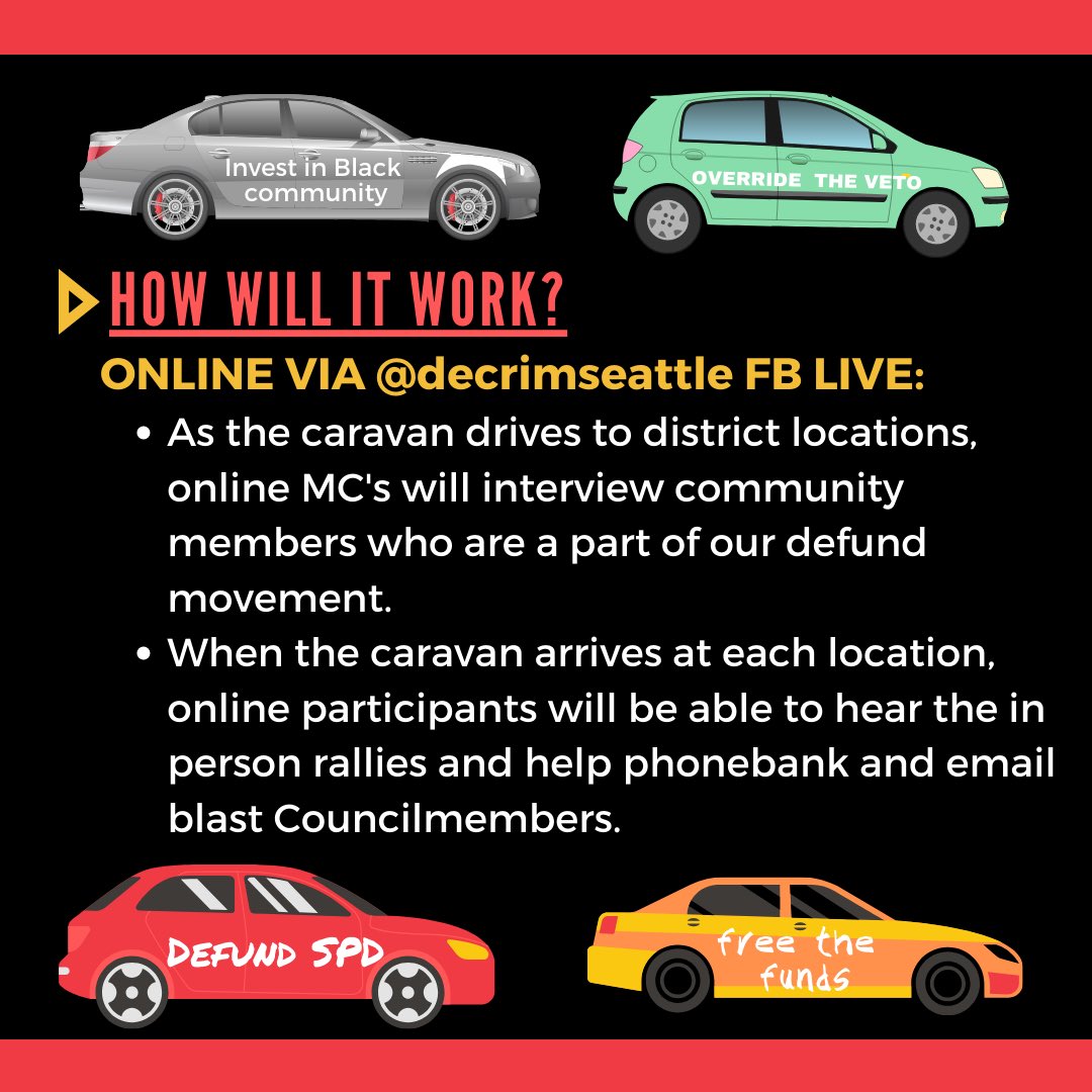 DecrimSeattle's tweet photo. Updated: Join us and @KCEquityNow on Labor Day for a caravan where we remind city council to override the veto and invest in community. We haven’t forgotten your promises @Lisa_Herbold, @CMAndrewJLewis, @CMDanStrauss, @CMTMosqueda, @CMLGonzalez, @cmkshama, and @CMTammyMorales!! https://t.co/c3XDyPCuwr