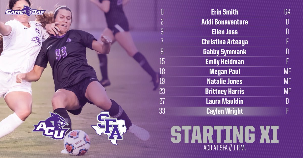 ACU_Soccer's tweet photo. It's our #STARTINGXI against SFA!

#TearEmUp #SACRFCE https://t.co/yuRJWVDMIG