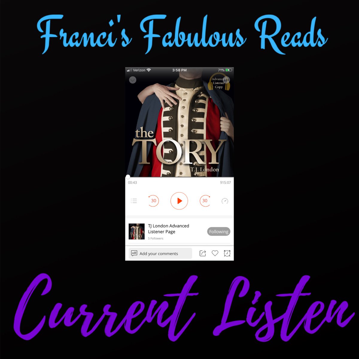 francisfabreads's tweet photo. I’m doing stuff around the house today and tomorrow and thanks to @TJLondonauthor and @CaffeinatedPR I’m listening to an ALC of this EPIC book narrated by @ShaneEastReads @TaraLangellaVO @patrickzelleraf and @AudioSorceress
#shaneiaks #ALC #TheTory #TJLondon #CaffeinatedPR https://t.co/IgrtQhXJxr