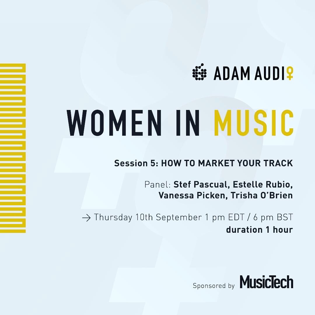<a href="/ADAM_Audio/">ADAM Audio</a> <a href="/bsideproject/">B-Side Project</a>  <a href="/MusicTechMag/">MusicTech</a>  🙏Supee honoured to be joining the #womeninmusic panel over the discussion of how to market your track this week! One to watch out 🙏🔥😊