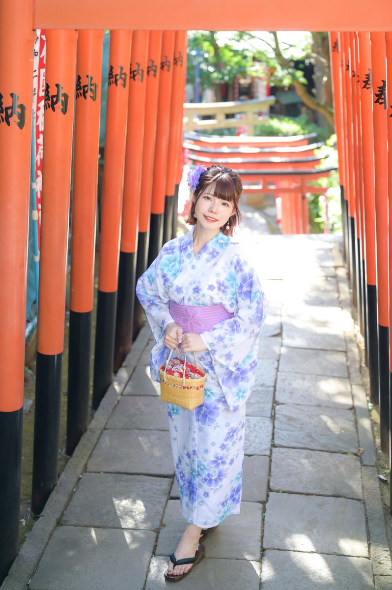 駆紋乃愛 水色に花びらの浴衣 Photo By Akn Photo 25n ポートレート モデル 夏 浴衣