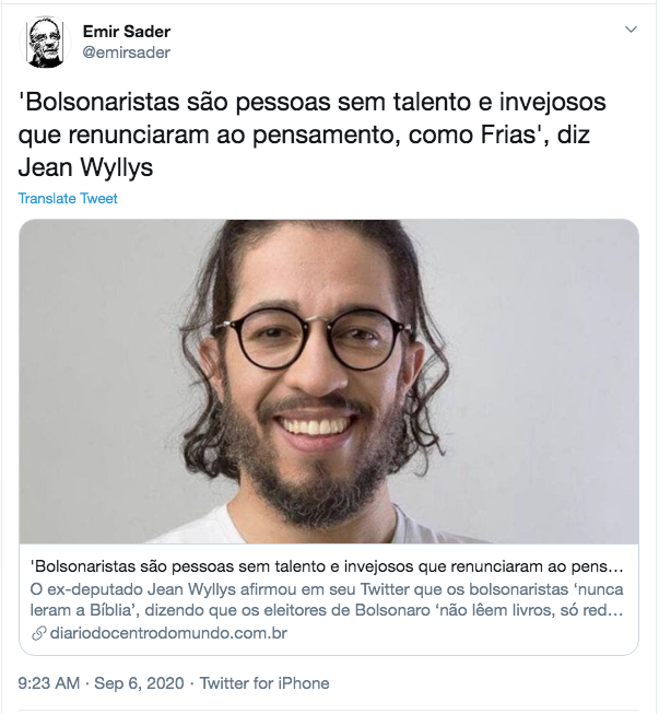 Rconstantino's tweet photo. Não vou sequer questionar a premissa, mas simplesmente perguntar: qual exatamente o talento desse aí, que acusa os outros? https://t.co/zxZgP2ANUR
