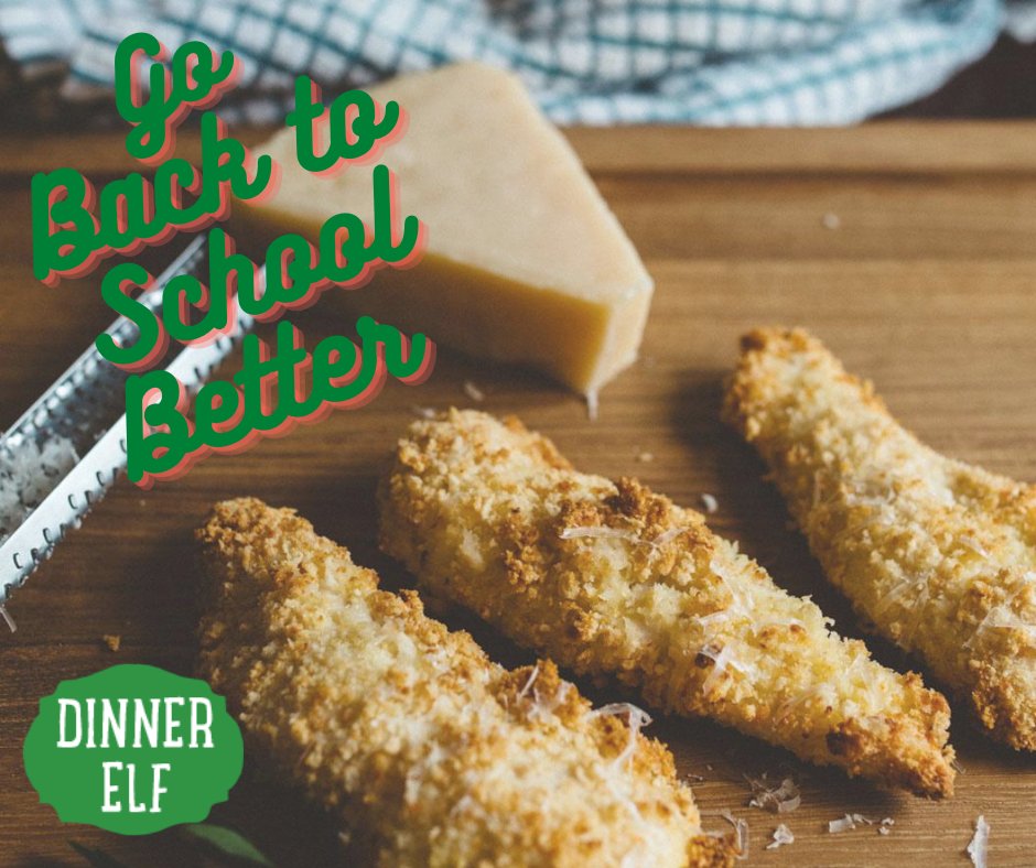 Go back to school better with our popular Crispy parmesan chicken tenders. Prefer nugget size? Just ask your Elf! Book now: dinnerelf.com