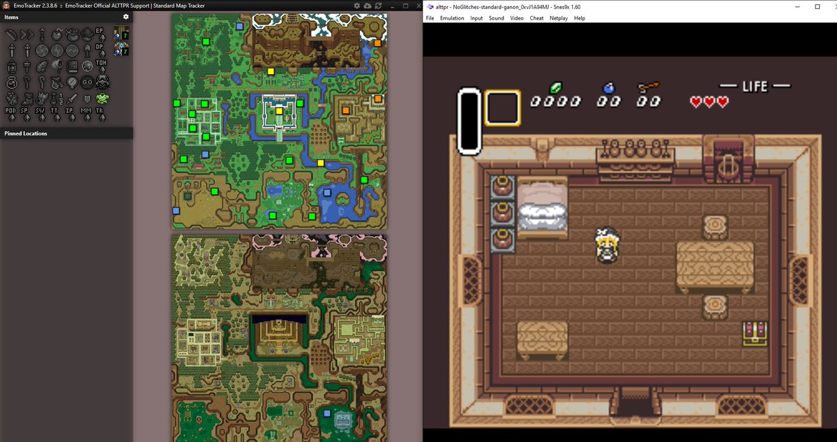 Picinaucor's tweet photo. Hab heut zwei Spiele gespielt, zu denen ich überredet wurde. #DigimonWorld2003 zieht sich etwas, aber als klassisches RPG trotzdem bisher wirklich unterhaltsam. Beim #ALttPRandomizer bin ich einfach grottenschlecht. Also es macht Spaß, aber da muss ich ein paar Tutorials gucken😂 https://t.co/4V7mAvrPnz