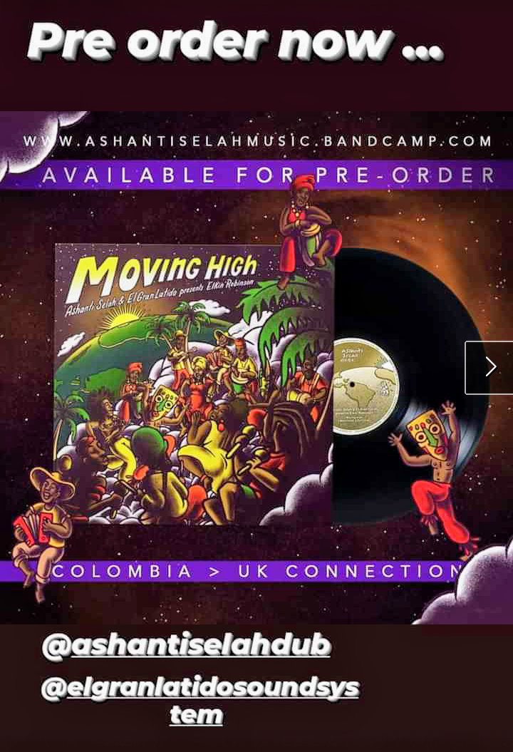 #New Pide ya! Vinilo 12" edición de lujo y limitada +#combo.
Con <a href="/elgranlatido/">elgranlatidosoundsystem</a> #Récords y #AshantiSelah bit.ly/MovingHigh 
Altas y positivas vibraciones de los músicos <a href="/ElkinRobinson/">Elkin Robinson</a> y <a href="/TomSpirals/">tom spirals</a> 

#Irie
#ReggaeOnTheCorner
#ReggaeEnLaEsquina
#ReggaeCorner #ReggaeEsquina