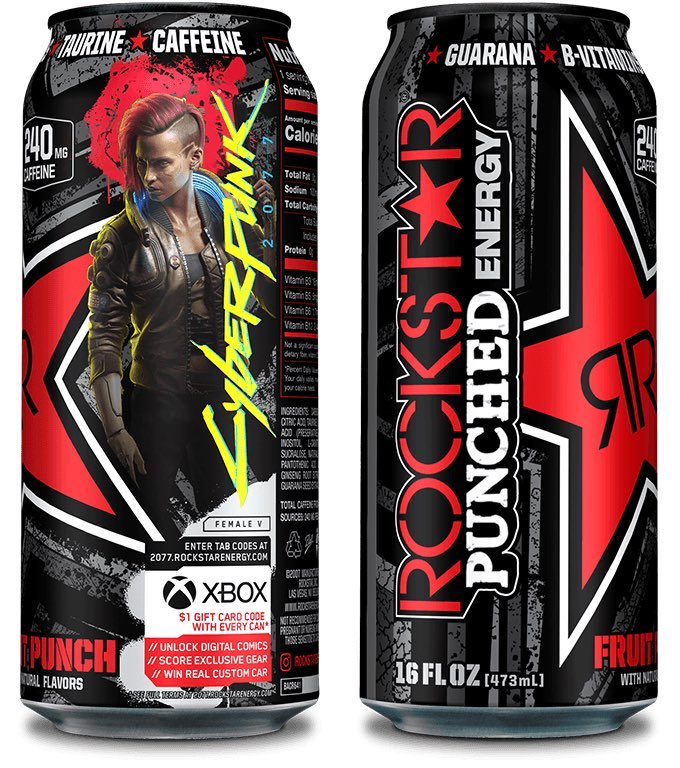 Rockstar Can Tab Samurai Cola Digital Code Cyberpunk 2077 -Limited Edition