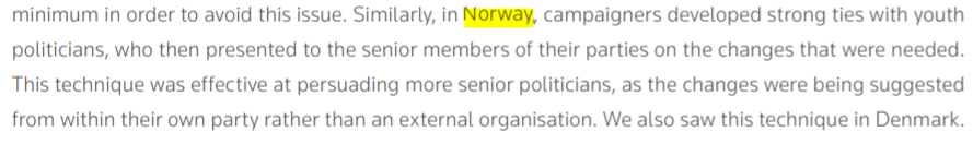 7. In Norway, the strategy was also to target youth politicians in every party (we have many), making the claim of self identity for youths appear a youngish grassroot thing.