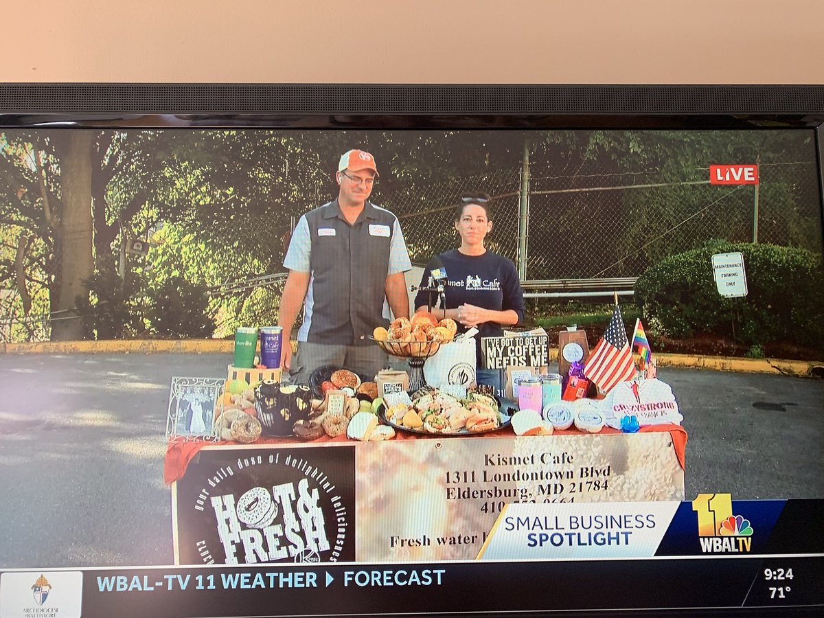 BrianLawton's tweet photo. Special shout out to @KismetCafe21784 for the spot on @wbaltv11 this morning and especially for the #crazystrong #teamfrancis plug!! So awesome!! https://t.co/iY8etETiJN