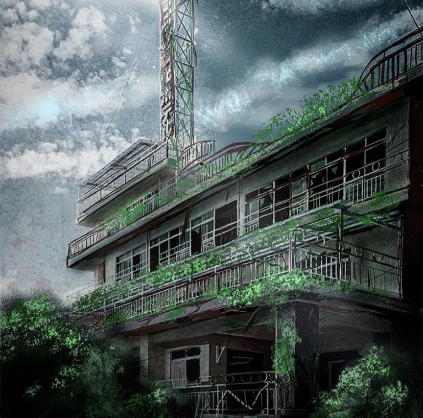 自動車美術研究室 Pa Twitter 廃墟の魅力って現役時代を想像して哀愁を感じるところなのかなって イラストはホテルのパンフレットを元に 勝手に 廃墟化させた図