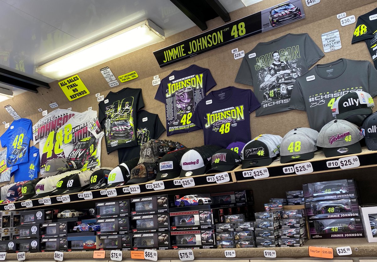 TeamHendrick's tweet photo. The Hendrick Motorsports merchandise trailers @TooToughToTame are now open near Gate 11 in Turn 4!

Be sure to grab your race day swag for all four teammates so you can watch the #NASCARThrowback action in style. 😎 https://t.co/9KJDnF8Q3R