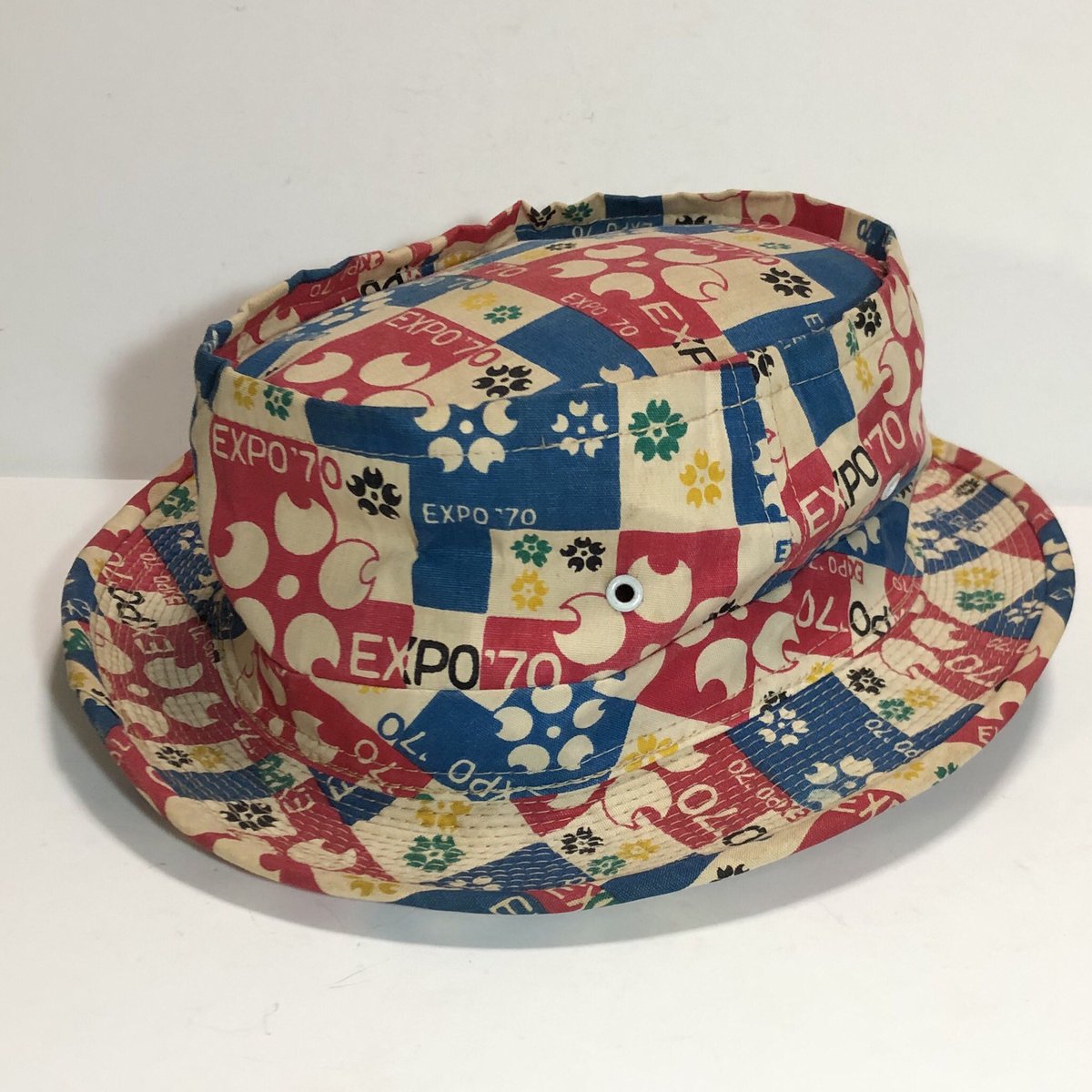 井上 謙二 Expo 万博の帽子 面白い帽子を入手しました このタイプの柄は初めて見ました 大阪万博 Expo70 日本万国博覧会