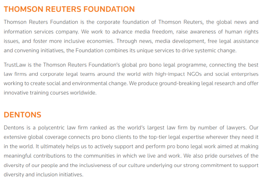 8. The manual was paid by Reuters Foundation and Law firm Dentons.From Norway, the contrubutors were Law firm Vaar advokat AS og Skeiv Ungdom, the youth organisation of  @FRI_HET , the Norwegian sister organisation og  @stonewalluk