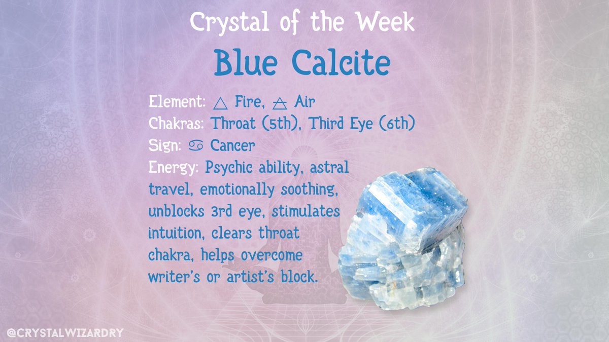 CrystalWizardry's tweet photo. Blue calcite is a lovely ally to have on hand, especially for anyone focused on developing their intuition, divinatory skills, or energetic journey work.
#crystalhealing #crystals #healingcrystals #healingstones 🧙♂️ #crystalwizardry https://t.co/o6FjH0FwU1