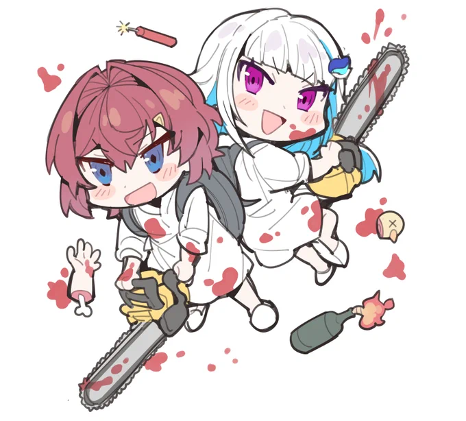 森のバスローブチェーンソーコンビ 