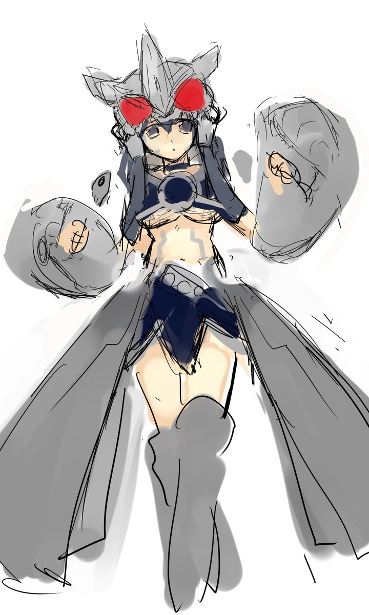 「昔のHDからかきかけオーズたんサゴーゾ発掘#ライダー少女 」|玖〆カズーのイラスト