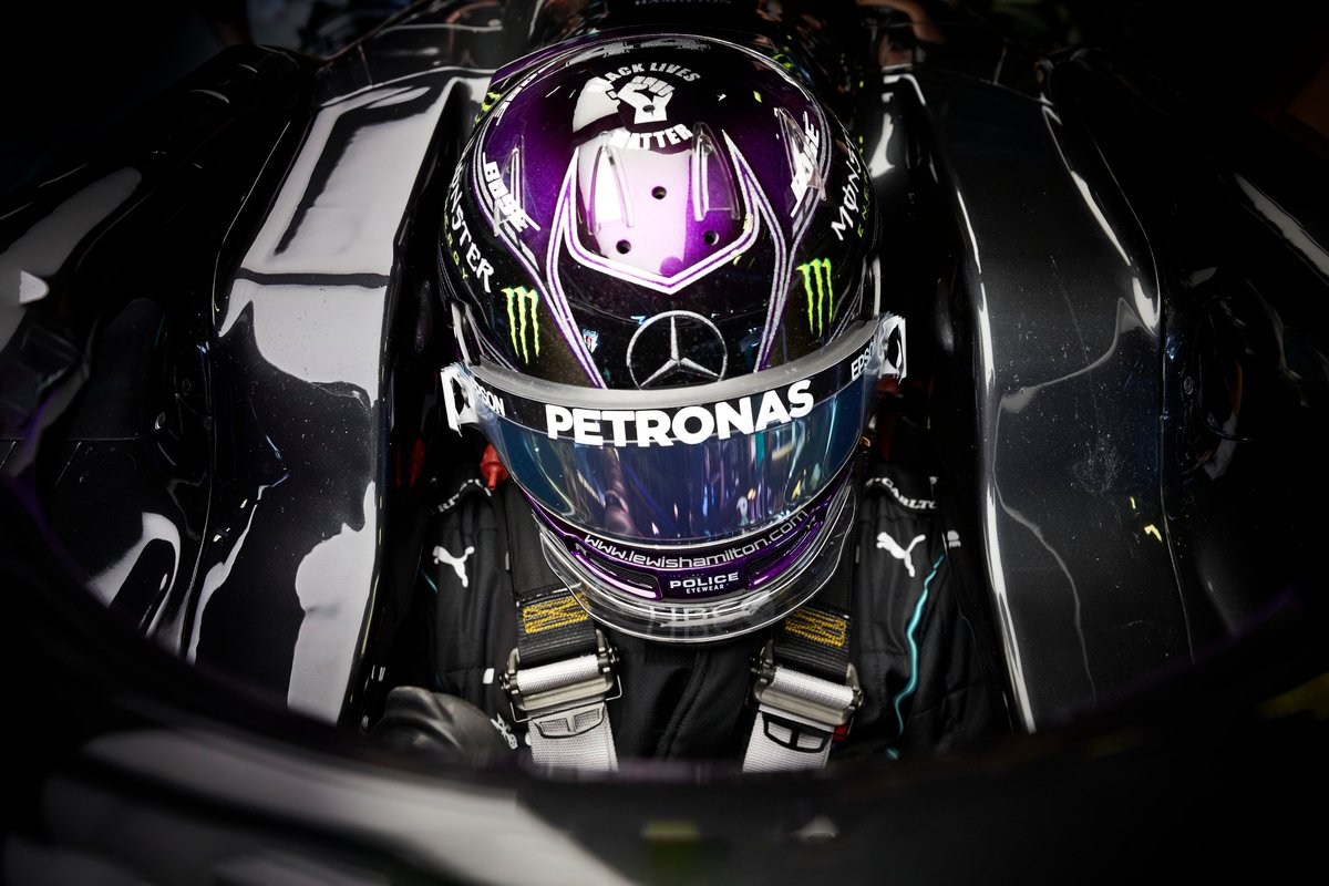 MercedesAMGF1's tweet photo. UPDATE: The race will restart at 16:20. ⏰ 

Gutted about the mistake, but there's still a long way to go into this race. 

Let's go TEAM ✊ #DrivenByEachOther https://t.co/yzBML8ReZ6