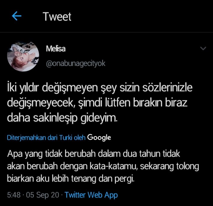 IniGguee's tweet photo. Maafkan aku baru tahu hari ini Melisa, May yourselves be calm in heaven, Allah(Tuhan) will love you.
You are more than me half of your life, ARMY is very sad with you, I hope you smile and be happy there @onabunagecityok I was tired too, wanted to end it but couldn't :) https://t.co/1jK0Ctu8GL